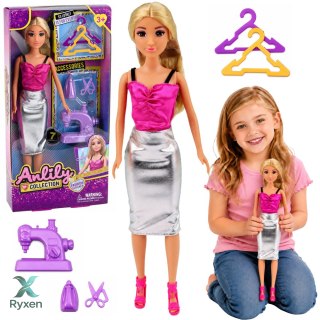 Lalka Anlily Projektantka Ubrań Krawcowa Maszyna Do Szycia Akcesoria Zestaw LEAN TOYS