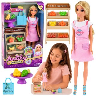 Lalka Anlily Sprzedawczyni Warzyw I Owoców Sklep Akcesoria Zestaw LEAN TOYS