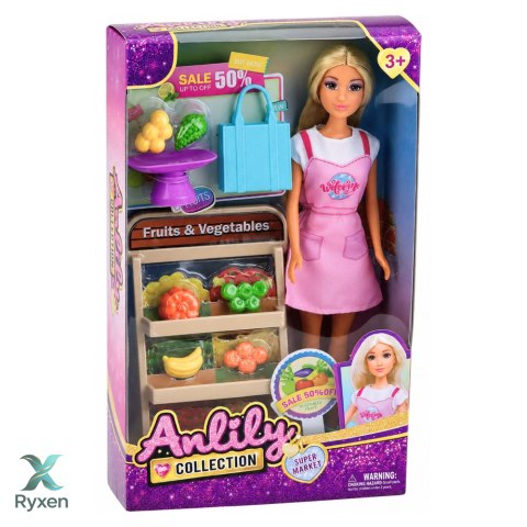 Lalka Anlily Sprzedawczyni Warzyw I Owoców Sklep Akcesoria Zestaw LEAN TOYS