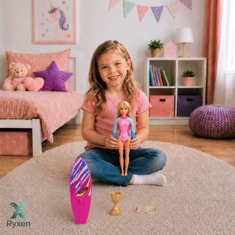 Lalka Anlily Surferka W Kombinezonie Z Deską Surfingową Akcesoria Zestaw LEAN TOYS