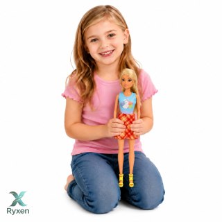 Lalka Anlily z Białym Królikiem I Marchewkami Podstawka Na Marchewki Zestaw LEAN TOYS