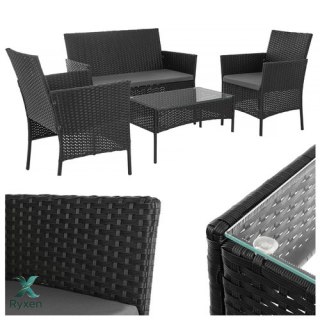 Meble ogrodowe rattanowe czarne Gardlov 26908 GARDLOV
