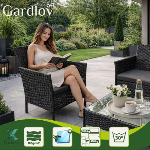 Meble ogrodowe rattanowe czarne Gardlov 26908 GARDLOV