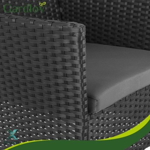 Meble ogrodowe rattanowe czarne Gardlov 26908 GARDLOV