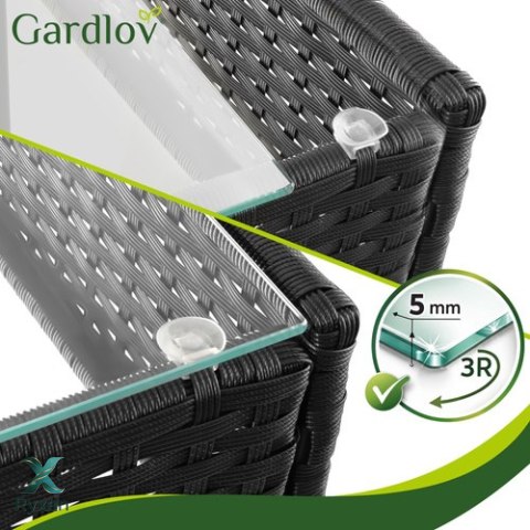 Meble ogrodowe rattanowe czarne Gardlov 26908 GARDLOV