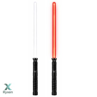 Miecz Laserowy Świetlny LED Z Dźwiękami Metalowa Rękojeść 75 cm LEAN TOYS