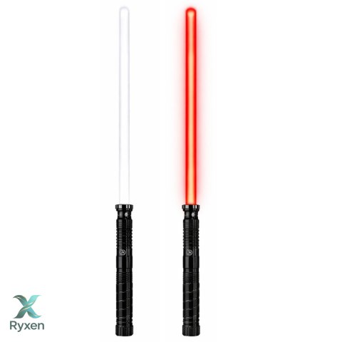 Miecz Laserowy Świetlny LED Z Dźwiękami Metalowa Rękojeść 75 cm LEAN TOYS