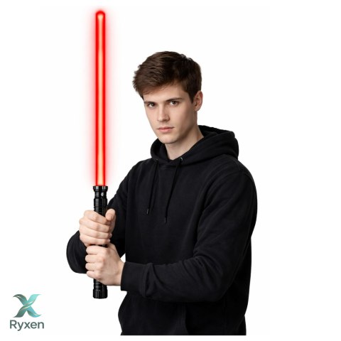 Miecz Laserowy Świetlny LED Z Dźwiękami Metalowa Rękojeść 75 cm LEAN TOYS