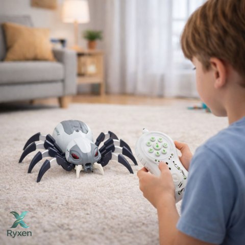 Pająk Robot Zdalnie Sterowany RC Efekt Dymu Światła Dźwięki LEAN TOYS