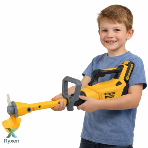 Podkaszarka Ogrodowa Dla Dzieci Dźwięki Światła Gumowe Ostrze Żółta LEAN TOYS