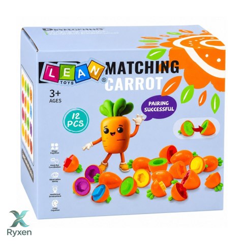 Sorter Edukacyjny Marchewki Dopasowywanie Kształtów Kolorów 12 szt. LEAN TOYS