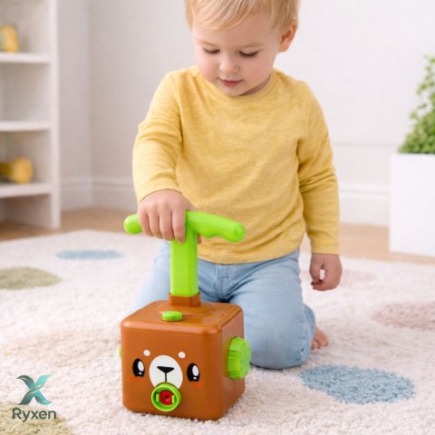 Wyrzutnia Balonów Autek Zabawka Edukacyjna Dla Dzieci Miś LEAN TOYS