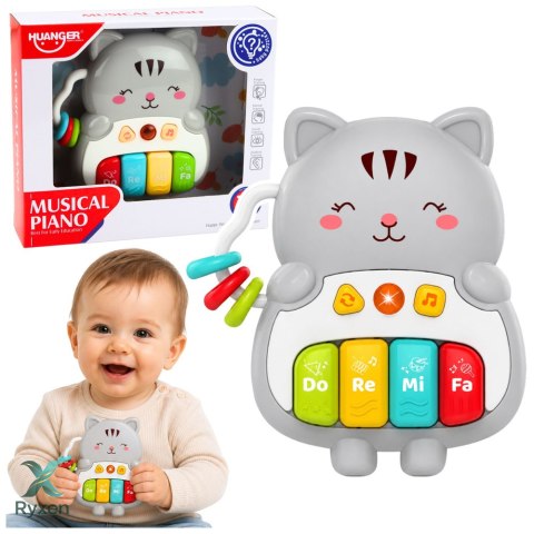 Zabawka Muzyczna Kotek Pianinko Edukacyjne Dla Malucha Melodie Dźwięki LEAN TOYS