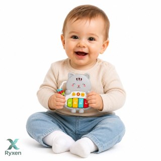 Zabawka Muzyczna Kotek Pianinko Edukacyjne Dla Malucha Melodie Dźwięki LEAN TOYS