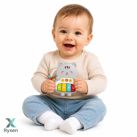 Zabawka Muzyczna Kotek Pianinko Edukacyjne Dla Malucha Melodie Dźwięki LEAN TOYS