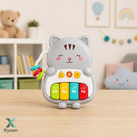 Zabawka Muzyczna Kotek Pianinko Edukacyjne Dla Malucha Melodie Dźwięki LEAN TOYS
