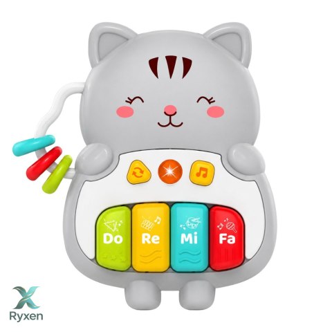Zabawka Muzyczna Kotek Pianinko Edukacyjne Dla Malucha Melodie Dźwięki LEAN TOYS