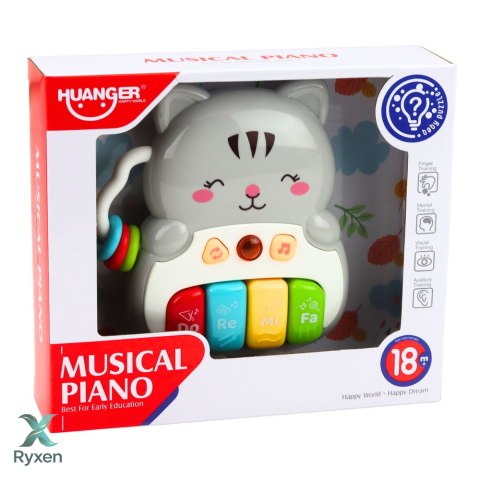 Zabawka Muzyczna Kotek Pianinko Edukacyjne Dla Malucha Melodie Dźwięki LEAN TOYS