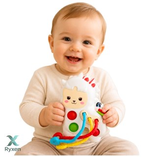 Zabawka Sensoryczna Dla Malucha Lama Ze Sznurkami Pop-It Koraliki LEAN TOYS