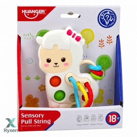 Zabawka Sensoryczna Dla Malucha Lama Ze Sznurkami Pop-It Koraliki LEAN TOYS
