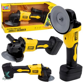 Zabawkowa Szlifierka Kątowa Dla Dzieci Dźwięki Żółta LEAN TOYS