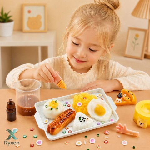 Zestaw Kreatywny Plastyczny Tworzenie Squish Ozdobne Jedzenie Śniadanie DIY LEAN TOYS