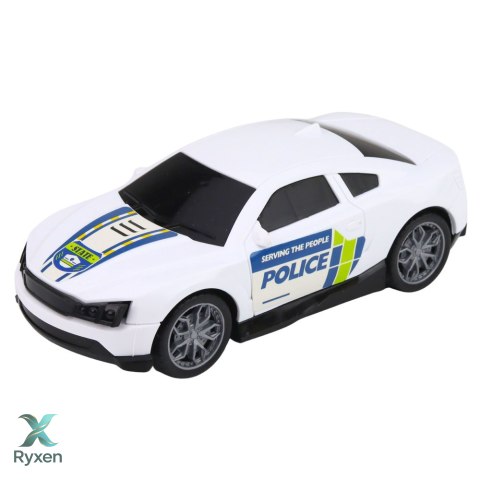 Zestaw Policyjny Ciężarówka Laweta Auto Helikopter Światła Dźwięk LEAN TOYS
