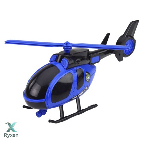 Zestaw Policyjny Ciężarówka Laweta Auto Helikopter Światła Dźwięk LEAN TOYS