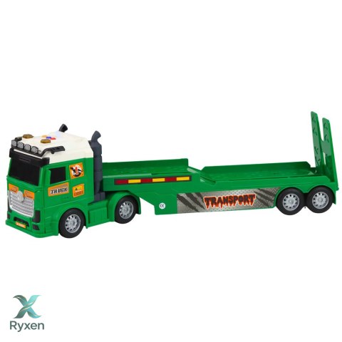 Zestaw Transport Dinozaura Ciężarówka Laweta Helikopter Światła Dźwięk LEAN TOYS