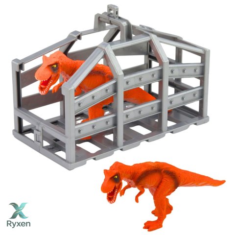 Zestaw Transport Dinozaura Ciężarówka Laweta Helikopter Światła Dźwięk LEAN TOYS