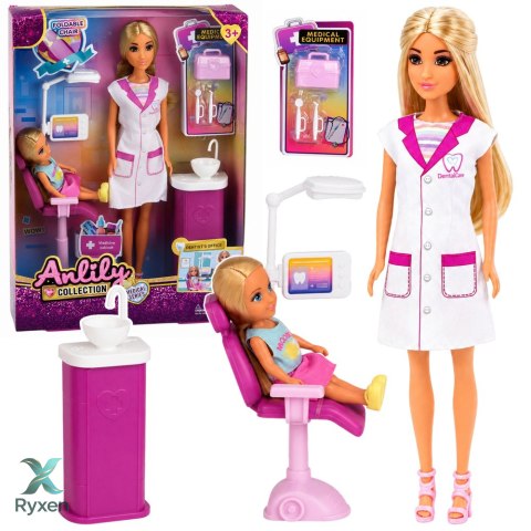Lalka Anlily Dentystka Gabinet Krzesło Dentystyczne Akcesoria Zestaw LEAN TOYS