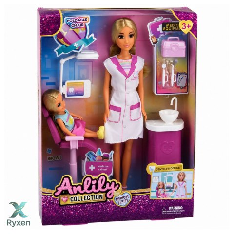 Lalka Anlily Dentystka Gabinet Krzesło Dentystyczne Akcesoria Zestaw LEAN TOYS