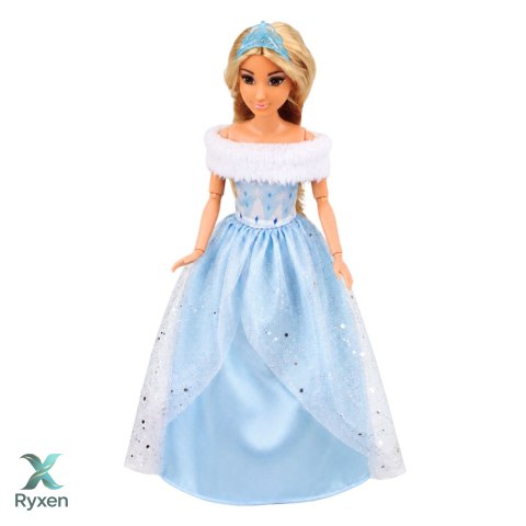 Lalka Anlily Na Białym Koniu Księżniczka W Niebieskiej Sukni Akcesoria LEAN TOYS