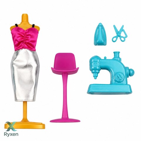 Lalka Anlily Projektantka Ubrań Krawcowa Maszyna Do Szycia Manekin Zestaw LEAN TOYS