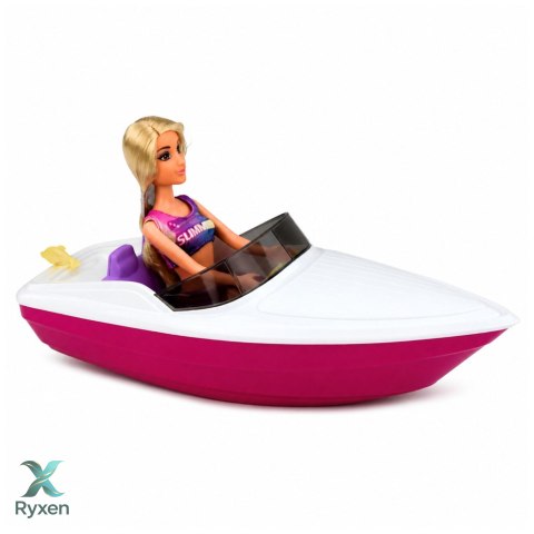 Lalka Anlily w Motorówce Piesek Szczeniak Kamizelka Deska Akcesoria Zestaw LEAN TOYS