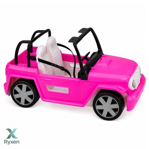 Lalka Bella w Kolorowej Sukience Różowy Samochód Kabriolet Zestaw LEAN TOYS