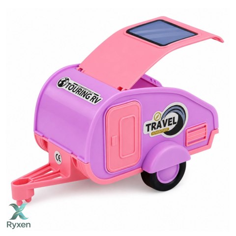 Samochód Terenowy z Kamperem Dźwięki Różowy Zestaw Turystyczny LEAN TOYS