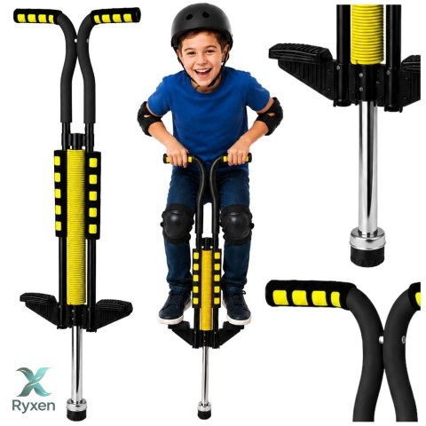 Skoczek Drążek Pogo Do Skakania Dla Dzieci Jump Stick Do 70kg Żółty LEAN TOYS