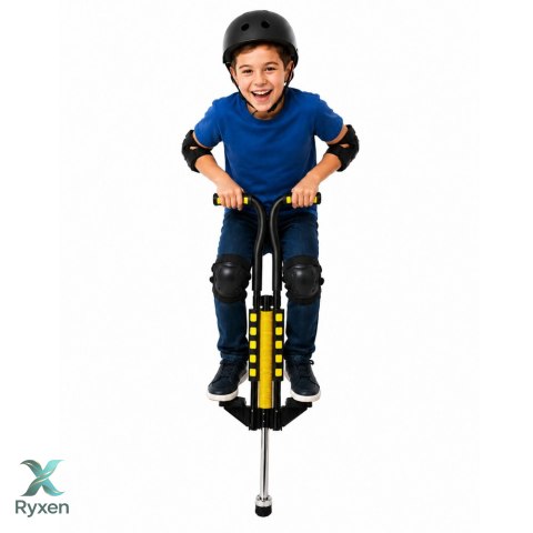 Skoczek Drążek Pogo Do Skakania Dla Dzieci Jump Stick Do 70kg Żółty LEAN TOYS
