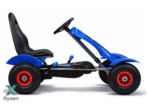 Sportowy Gokart Na Pedały F618 Pomowane Koła Obciążenie 50kg Niebieski LEAN CARS