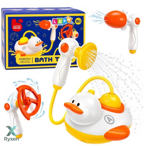 Zabawka Do Kąpieli Kaczka z Prysznicem i Nakładkami Wodnymi Zestaw LEAN TOYS