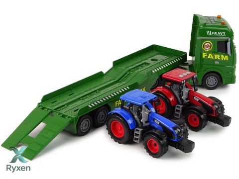Zestaw Farma Laweta Ciężarówka Traktor Dźwięk Światła 3 El. LEAN TOYS
