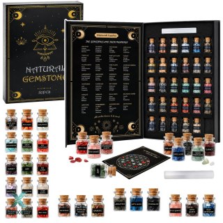 Zestaw Kryształów Minerałów Kamieni Szlachetnych w Słoiczkach Książka 30el. LEAN TOYS