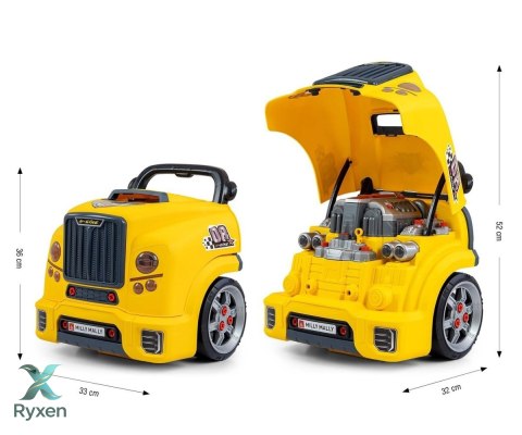 Zestaw mechanik warsztat silnik rozkręcalny n-gine żółty MILLY MALLY