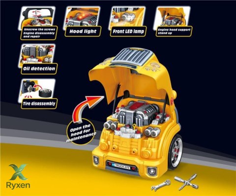 Zestaw mechanik warsztat silnik rozkręcalny n-gine żółty MILLY MALLY