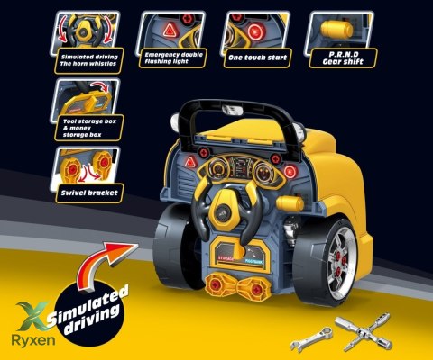 Zestaw mechanik warsztat silnik rozkręcalny n-gine żółty MILLY MALLY