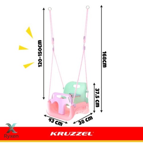 Huśtawka dla dzieci 3w1 pastelowa Kruzzel KRUZZEL