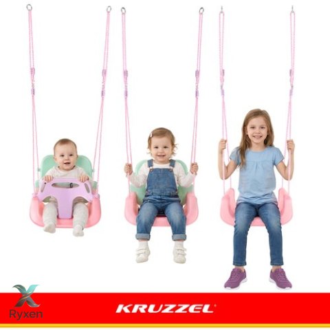 Huśtawka dla dzieci 3w1 pastelowa Kruzzel KRUZZEL