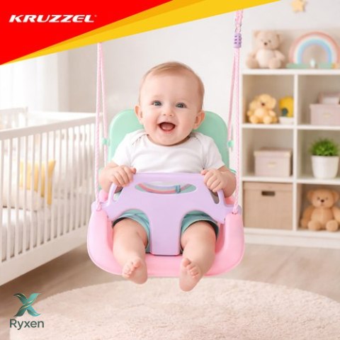 Huśtawka dla dzieci 3w1 pastelowa Kruzzel KRUZZEL