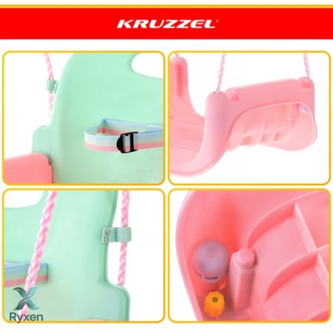 Huśtawka dla dzieci 3w1 pastelowa Kruzzel KRUZZEL